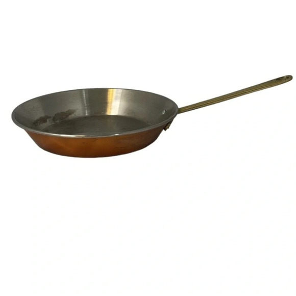 VINTAGE 90’s Copper Frying Pan Brass Handle Sauté - Picture 10 of 10